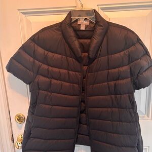 Martha Stewart Black Puffer cap sleeve Jacket